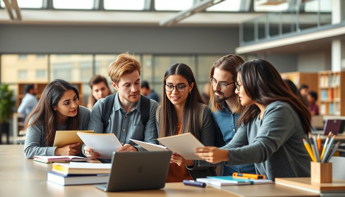 Students working in research laboratory